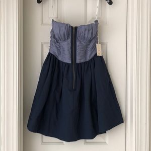 La Rok Blue Strapless Bustier Dress Size Small NWT